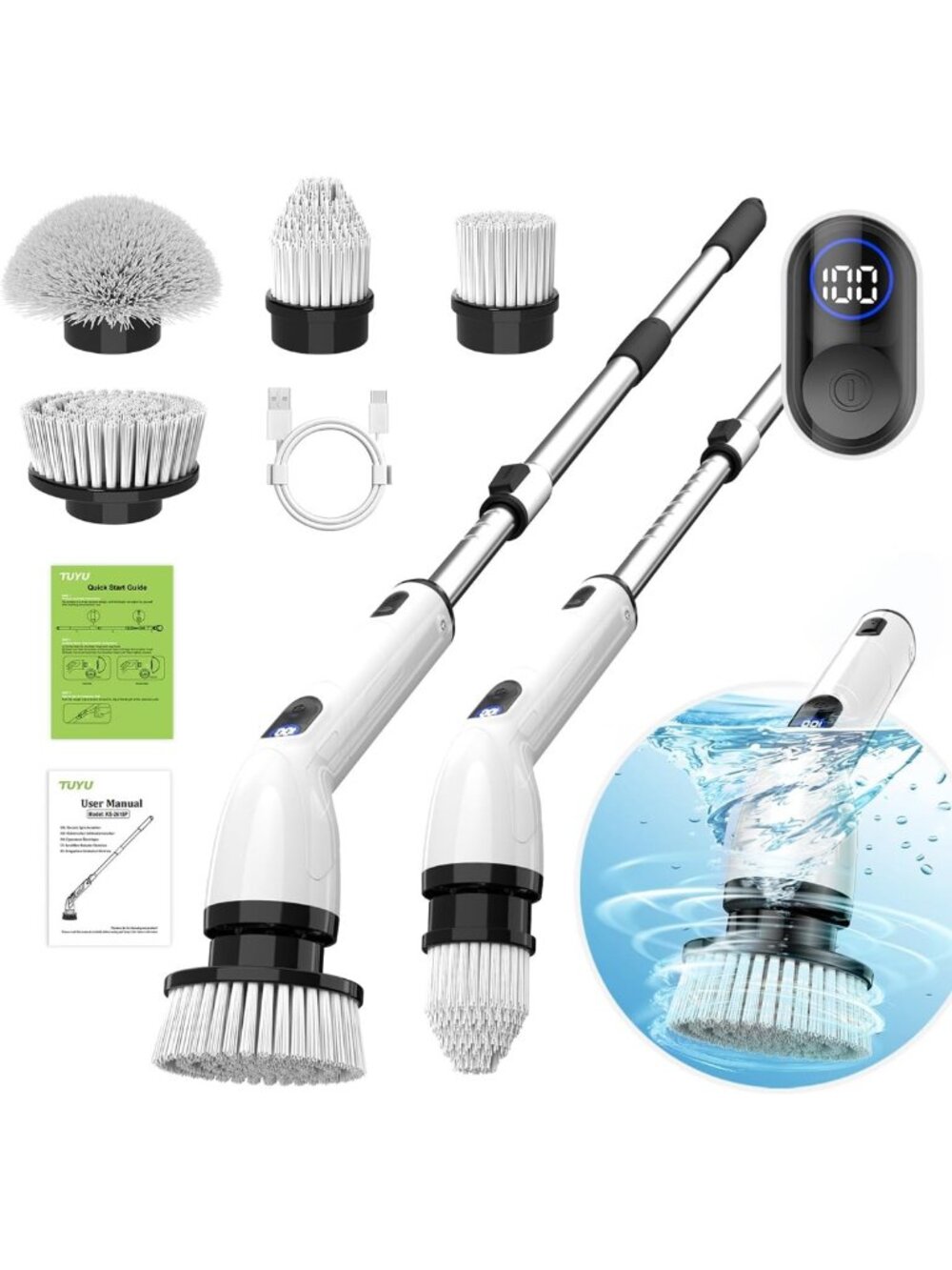 Cordless Electric Spin Scrubber - Powerful Cleaning Brush for Bathroom & Home